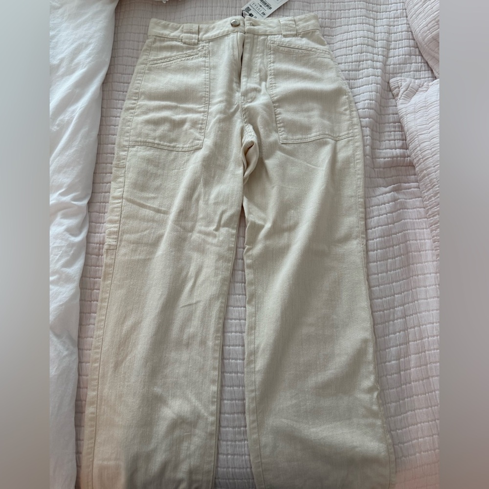 Zara Women’s Cream Cotton Summer Pants